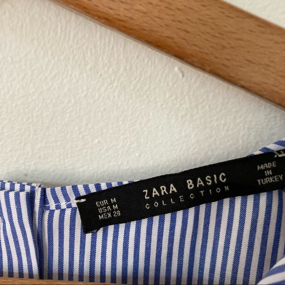 Zara Striped Poplin Top Blouse - Picture 6 of 7